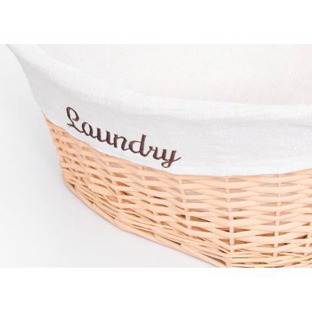 Vintiquewise Willow Laundry Hamper Basket with Liner and Side Handles QI003689